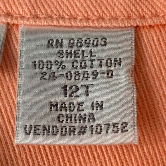 Chadwicks Womens Peach Denim Jacket Size 12T 100% Cotton Button-Up Front & Pocke - Picture 4 of 6